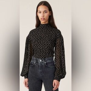 Ganni polka dot blouse
